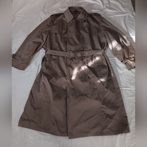 Oleg Cassini Men's Brown Trench Coat Size XL(44 Reg) Prrowned